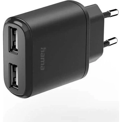Hama Oplader 2xUSB-A 12W Sort
