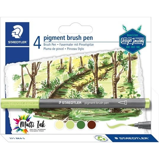 Staedtler Design Journey Brush Pens Skov - 4 stk.