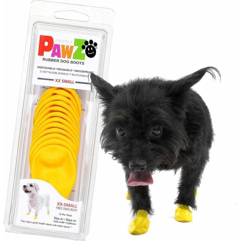 PawZ Hundestøvler XXS Gul 12 stk
