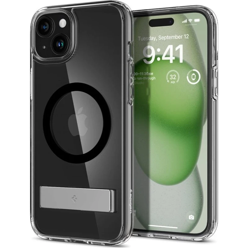 Spigen Ultra Hybrid S MagSafe Cover til iPhone 15 Plus - Sort