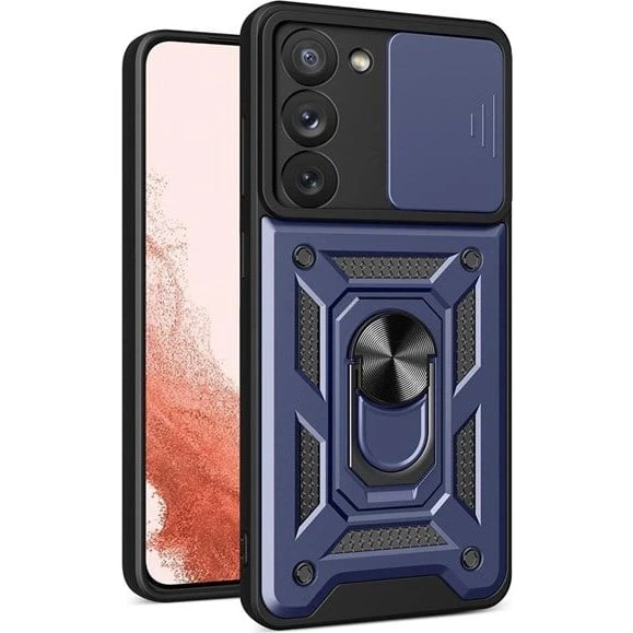 Hurtel Hybrid Armor Camshield Case til Samsung Galaxy S23+ - Blå