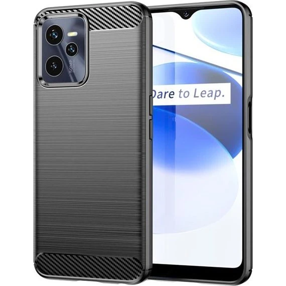 Hurtel Carbon Case til Realme C35 - Sort