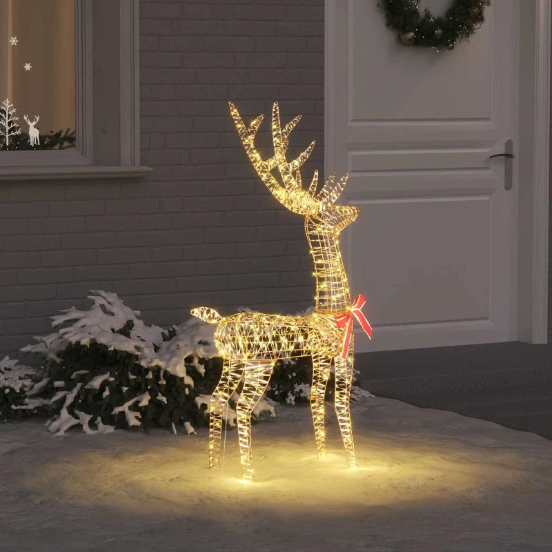 vidaXL 3D Rensdyr 128 cm - 140 LED Varm hvid