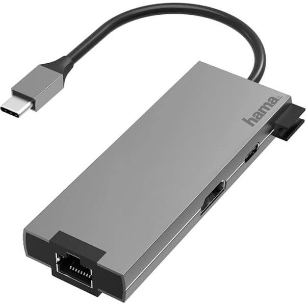 Hama 00200109 USB-C Dock 5-i-1 USB 3.2 Gen 1 Type-C Grå