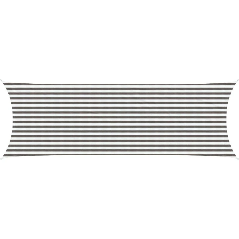 vidaXL Solsejl Rektangulært 2 x 6 m HDPE Lys Grå/Hvid