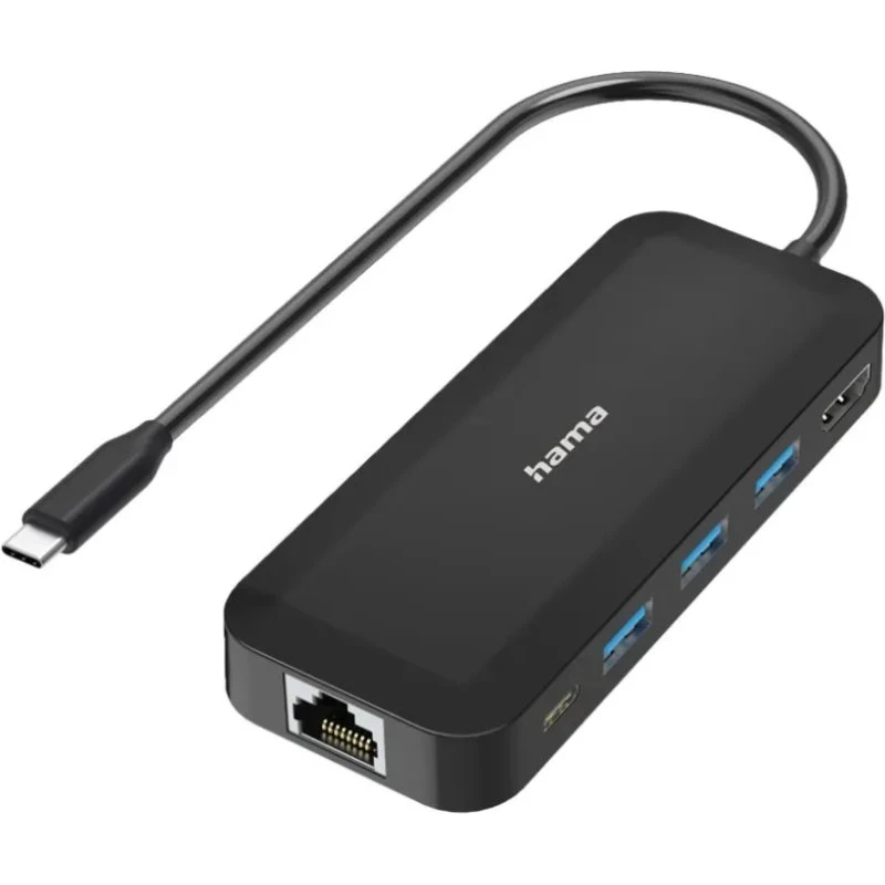 Hama USB-C Hub 6-i-1 (3x USB-A, USB-C, HDMI 4K, LAN)