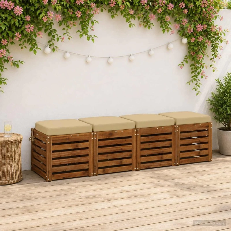 vidaXL SOEST Sædepuder 4-pak - Beige - 45x45x7 cm