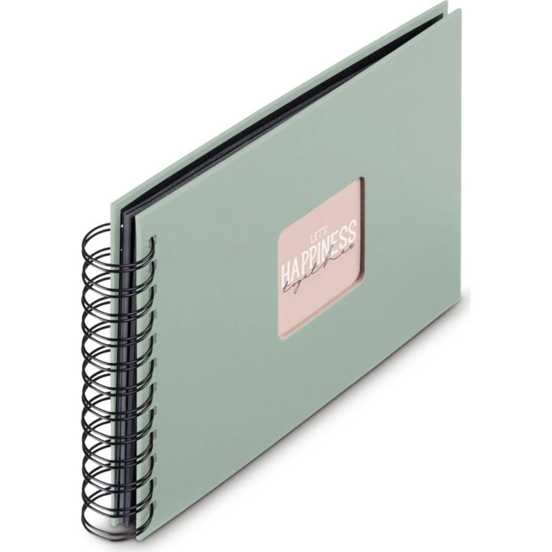 Hama Fine Art Spiral Fotoalbum 24x17 cm, 50 sorte sider – Salvie (9869)