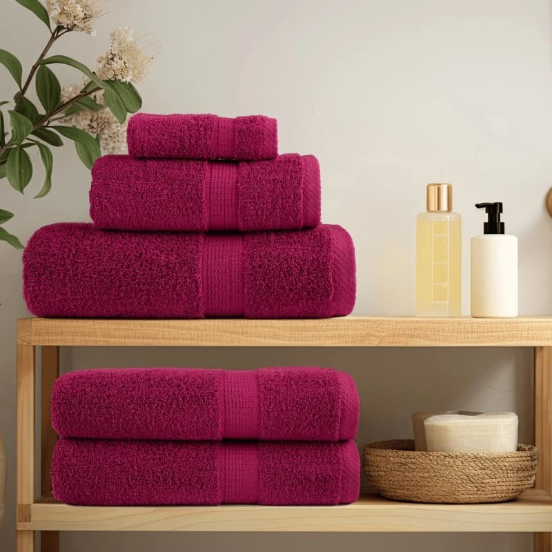 vidaXL Premium SOLUND Badehåndklæder 2 stk. Bordeaux 100x150 cm