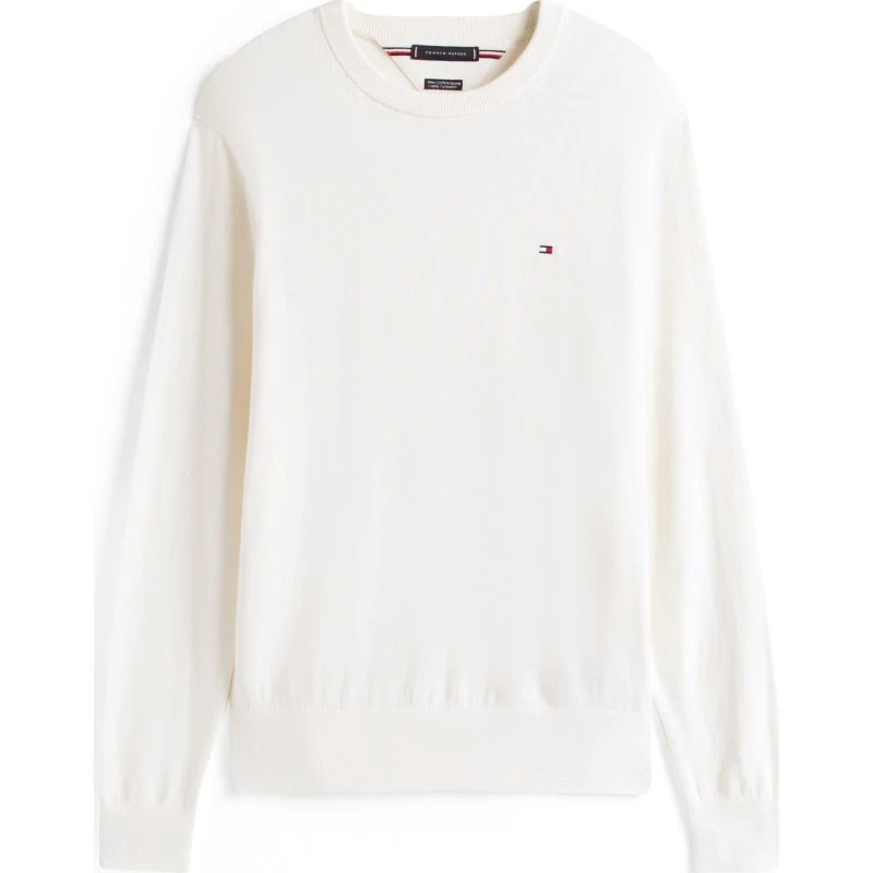 Tommy Hilfiger Pullover i creme med cashmere og økologisk bomuld