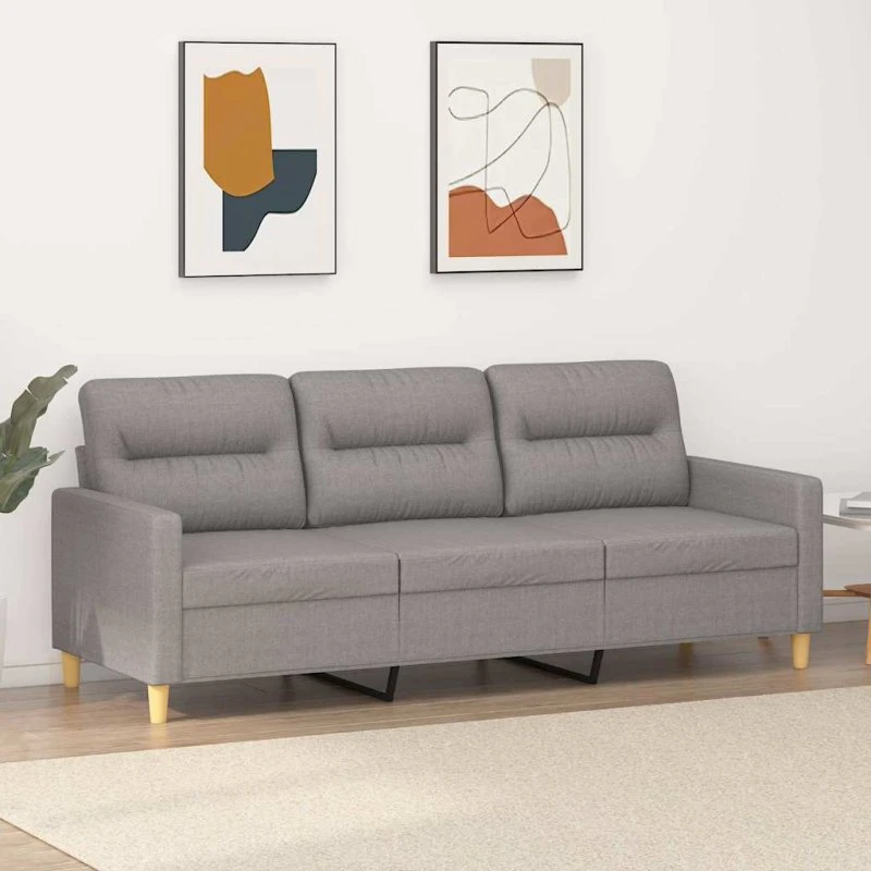 vidaXL 3-personers sofa 180 cm i lysegråt stof