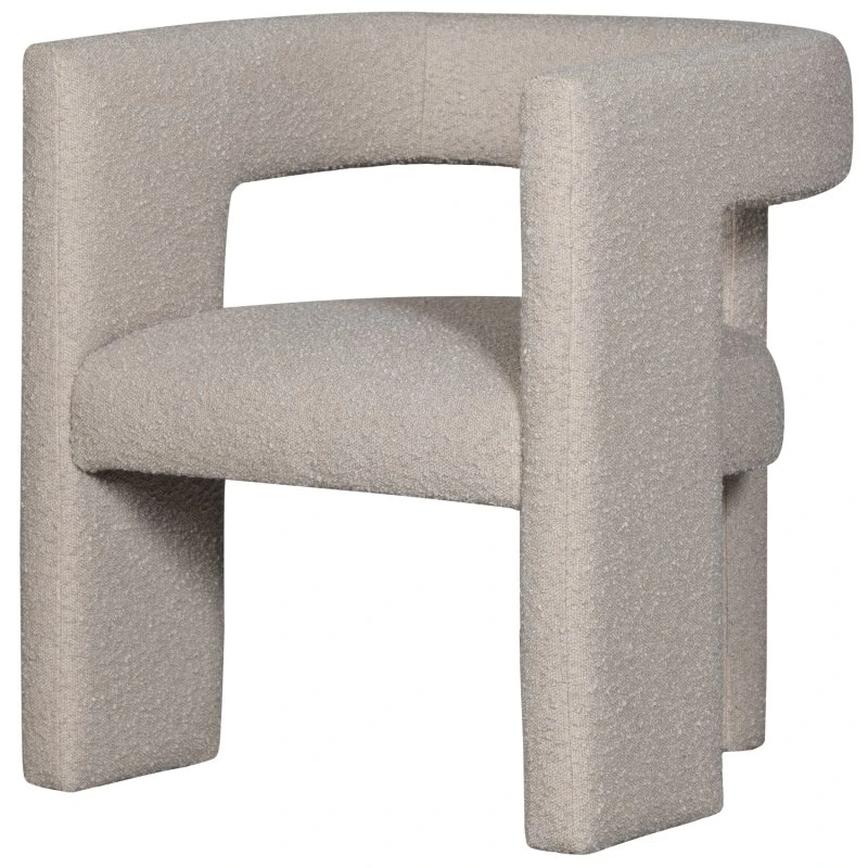 WOOOD Tiwa lænestol med armlæn i beige bouclé