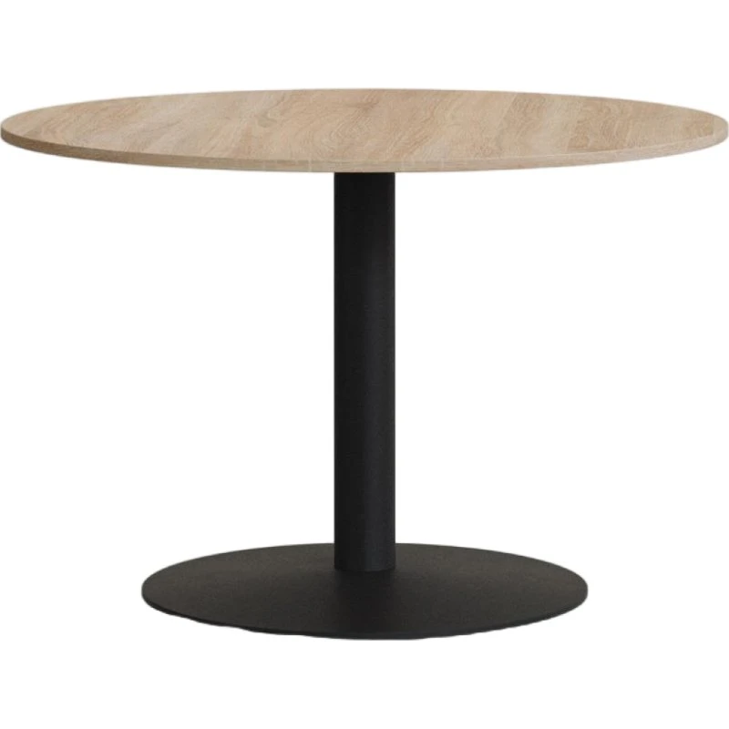 Kave Home Tiaret rundt barbord Ø90 x H74 cm - Lys natur/Sort stål