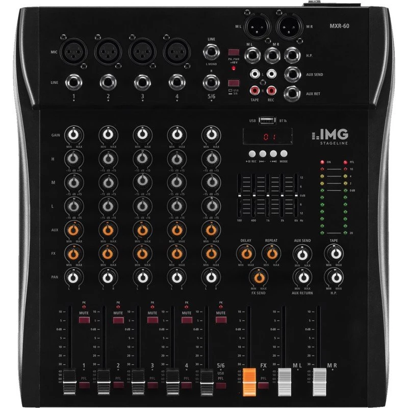 MXR-60 6-kanals mixer med DSP, Bluetooth og USB-interface