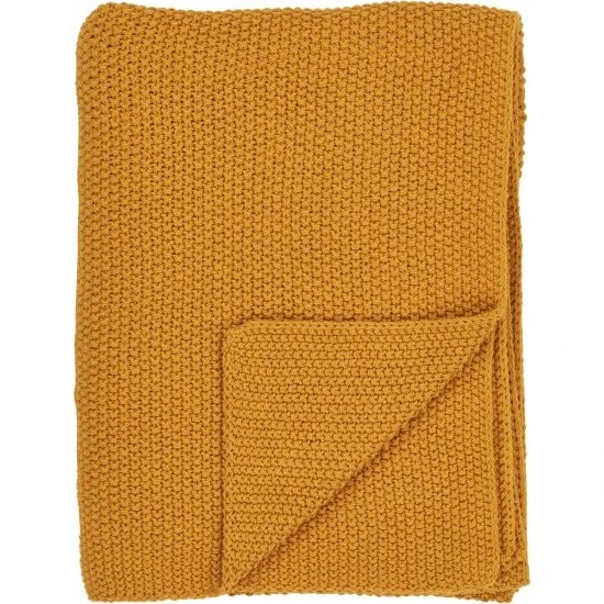 HOUSE NORDIC Santos Plaid 130x170 cm - Okker, genanvendt bomuld