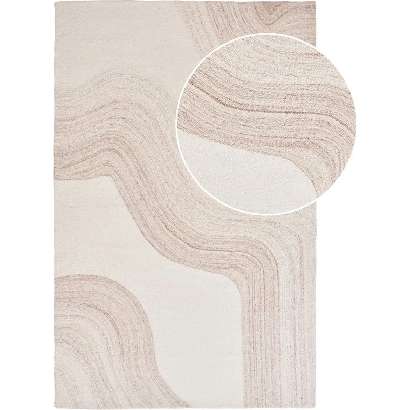 House Nordic Surat tæppe 160x230 cm lysebrun/råhvid