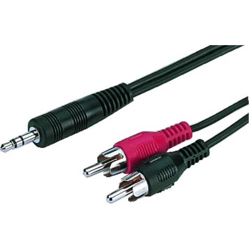 Monacor Lydkabel 1,2m - Minijack til 2 x RCA Phono