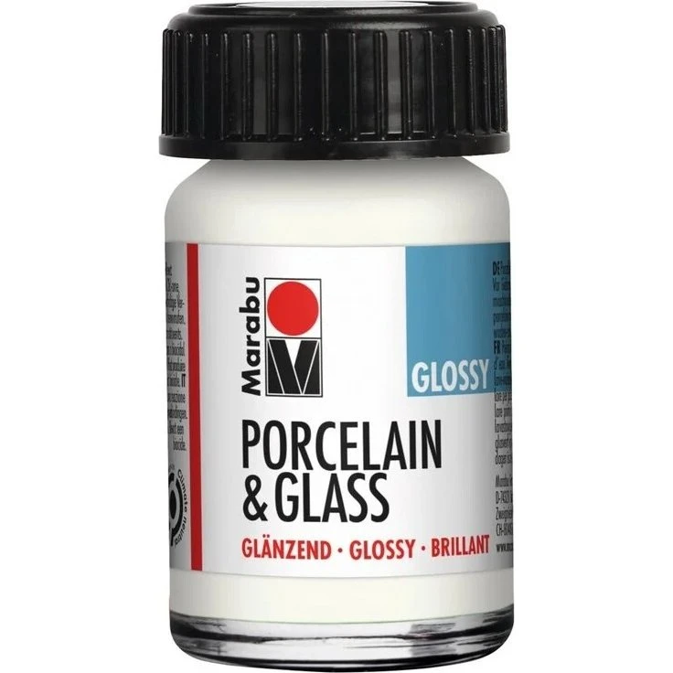 Marabu Glas- og porcelænsmaling - Hvid Glossy - 15 ml