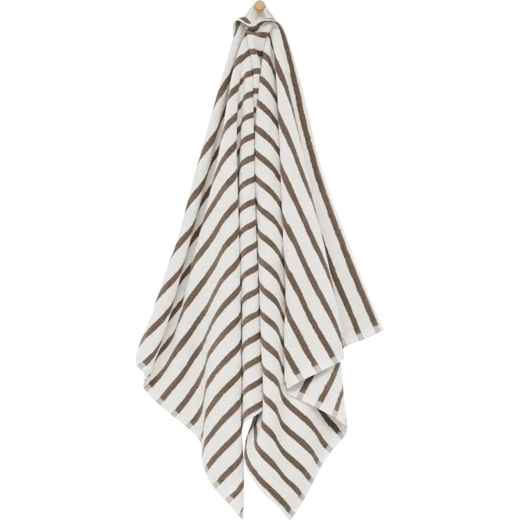 Høie Everyday Stripe badehåndklæde 50x90 cm, Beige