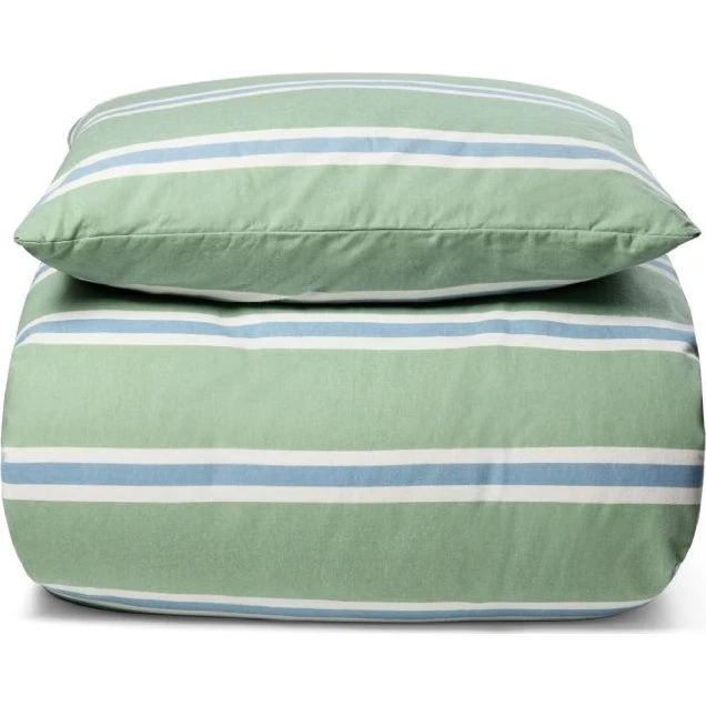 By Night Sengetøj 200x220 cm - Grøn stribet flonel