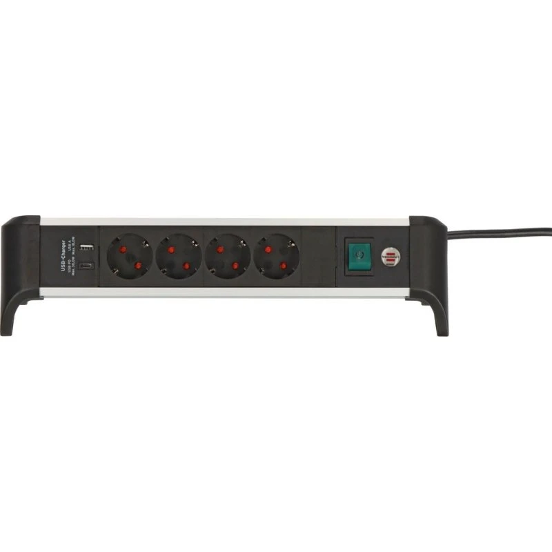 Brennenstuhl Forlængerledning ALU-Office-Line 1,8m 4 udtag USB