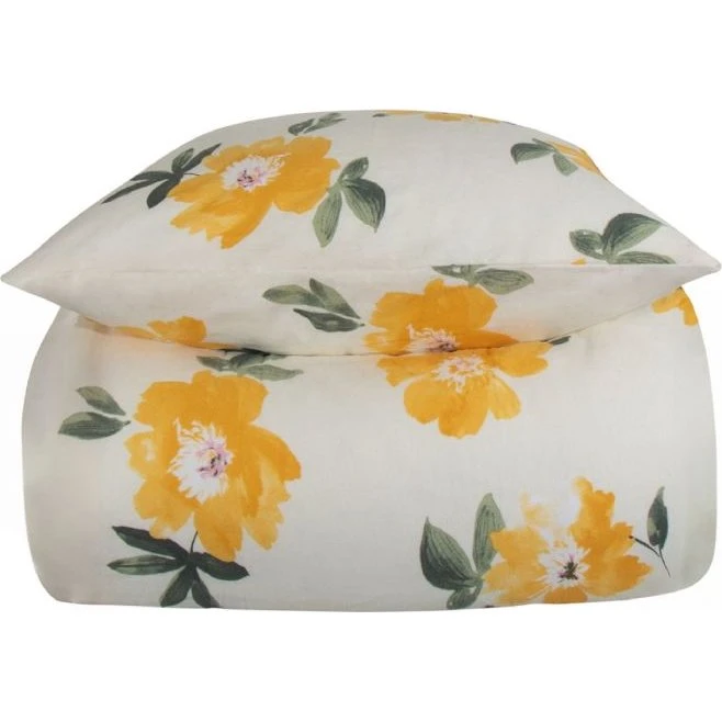 Nordstrand Home Gardenia flonel sengesæt 140x220 gul