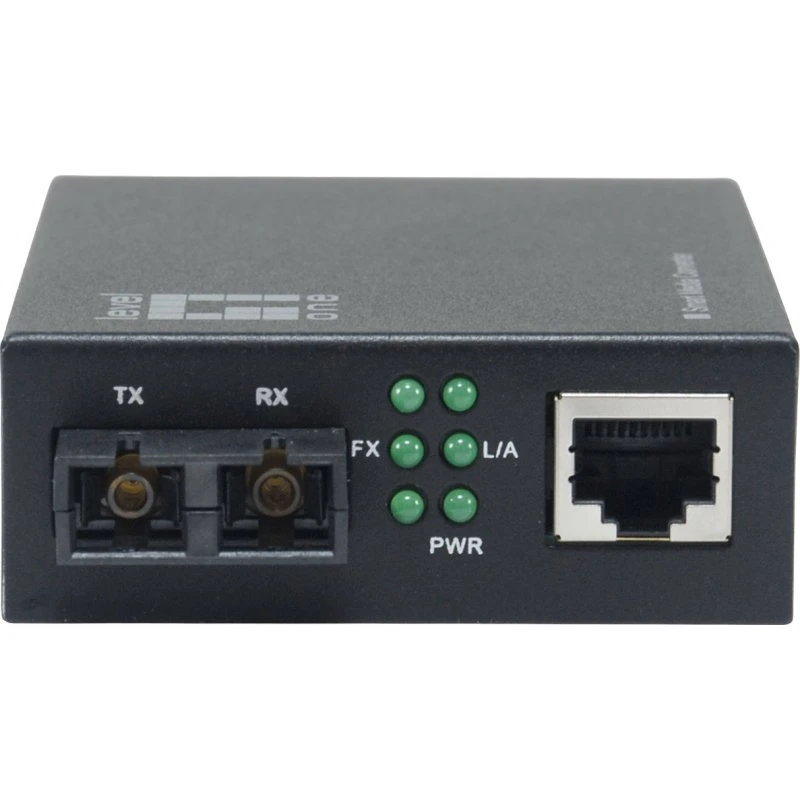LevelOne GVM-2001 Gigabit Mediekonverter, Multimode, Sort