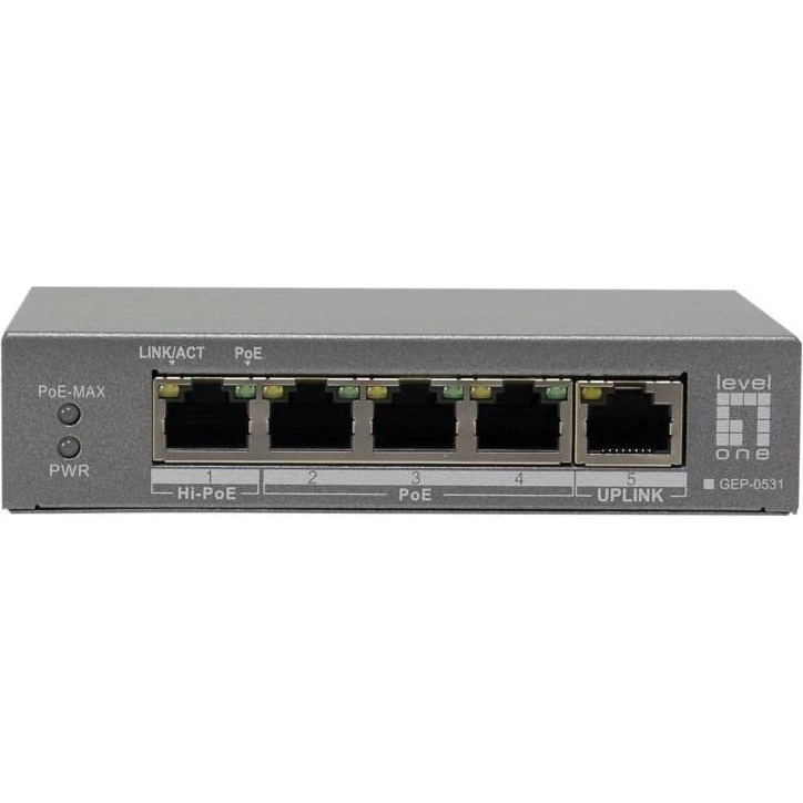 LevelOne GEP-0531 5-port Gigabit PoE-switch (60W)