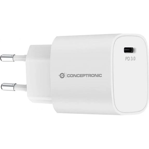 Conceptronic Adapter 5 - 12V USB-C 20W PD 3.0 - Hvid