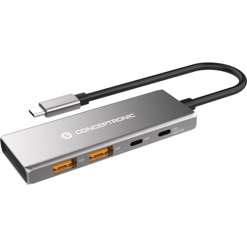 Conceptronic HUBBIES15G USB-C Hub 10000 Mbit/s - Grå