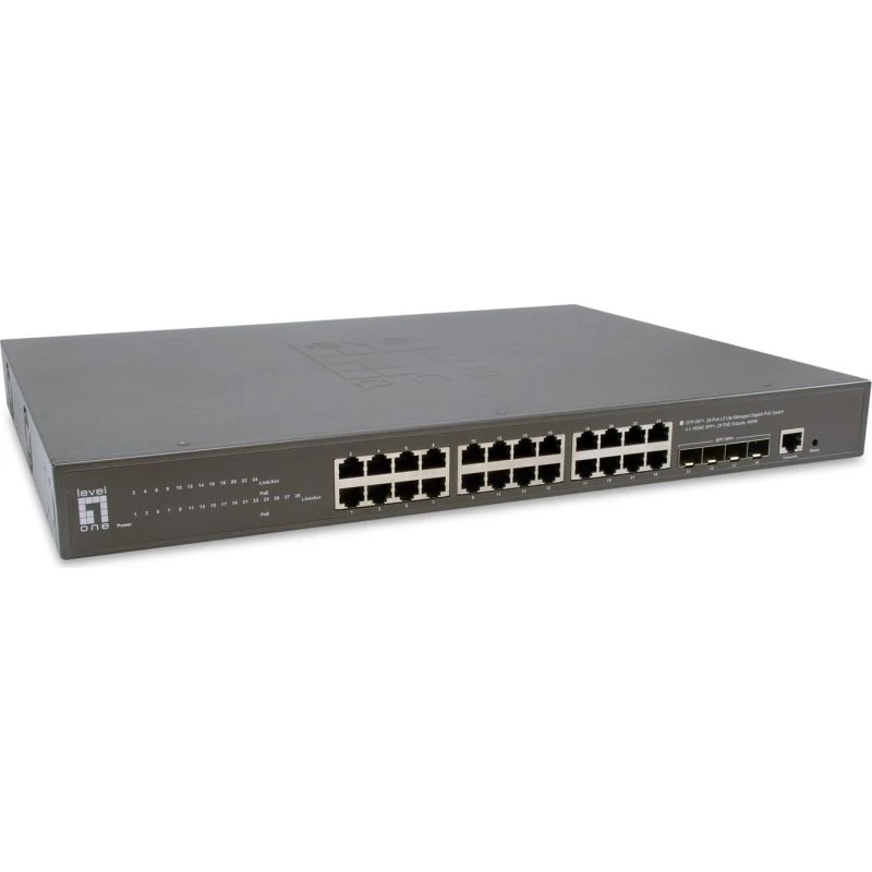 LevelOne GTP-2871 Managed L3 PoE-switch, 24 port + 4 SFP+