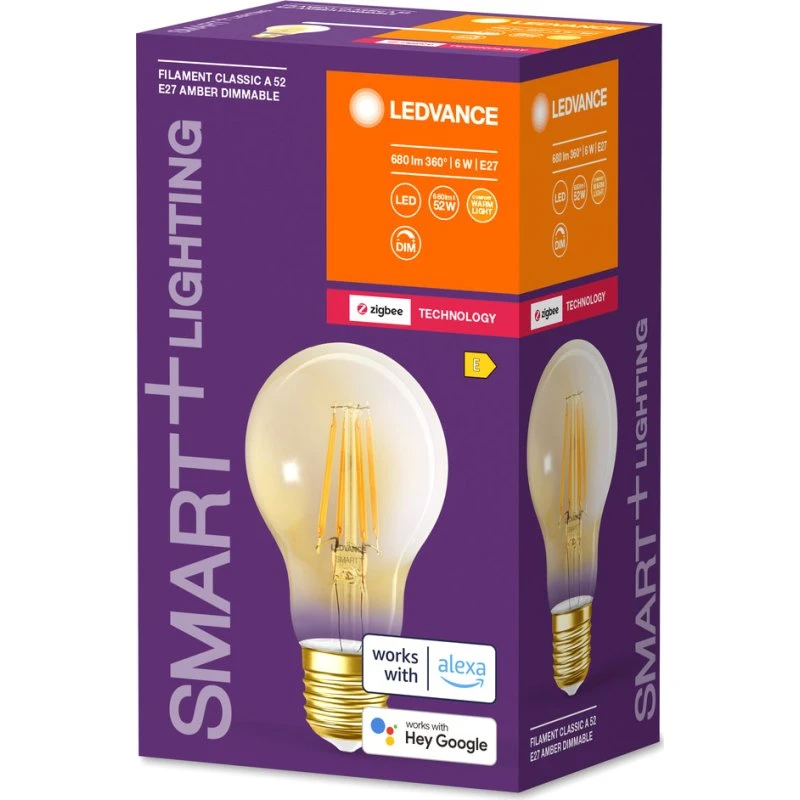 LEDVANCE SMART+ Filament Classic A55 6W E27 (Dæmpbar, Zigbee)