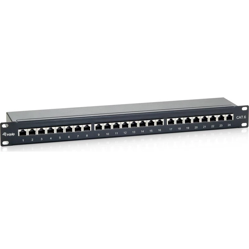 EQUIP 24-port Cat.6 afskærmet patchpanel - sort