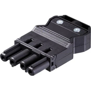 Wieland GST18i4 Hun-stik 4P Skrue 1,5-2,5mm² Sort Ø9,5-11,5mm
