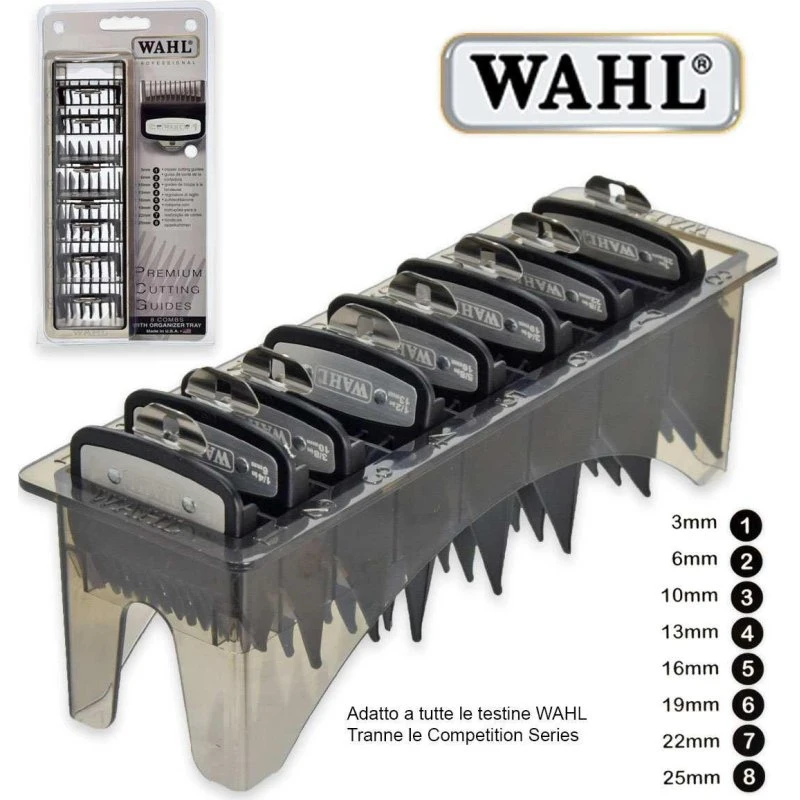 Wahl Ralzi Premium afstandsstykker 3-25mm - 8 dele sort
