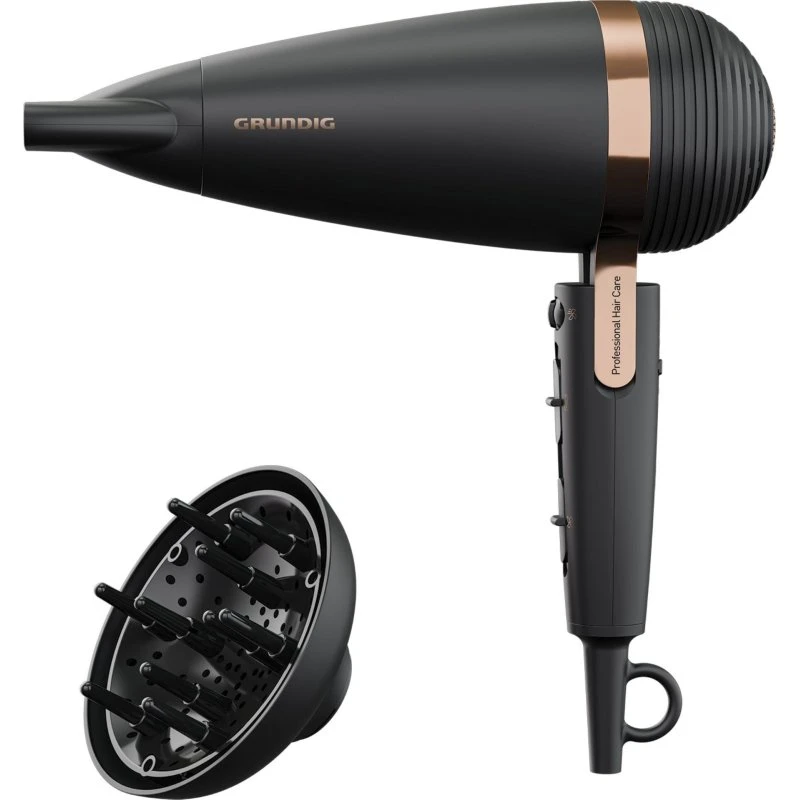 Grundig HD 8080 Hårtørrer - 2300W - Sort/Rose Gold