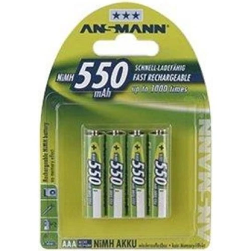 ANSMANN Genopladelige AAA Batterier - 4 stk. 550 mAh