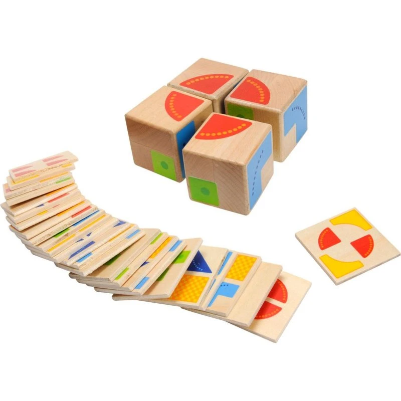 Goki Wooden Patterns Game Cube - 4 klodser & 26 mønsterkort