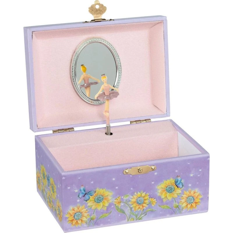 Goki Music Box Ballerina Flowers Purple