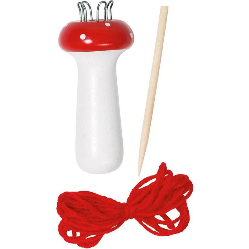 Goki Wooden Punnikset Mushroom - Strikkelegetøj i træ