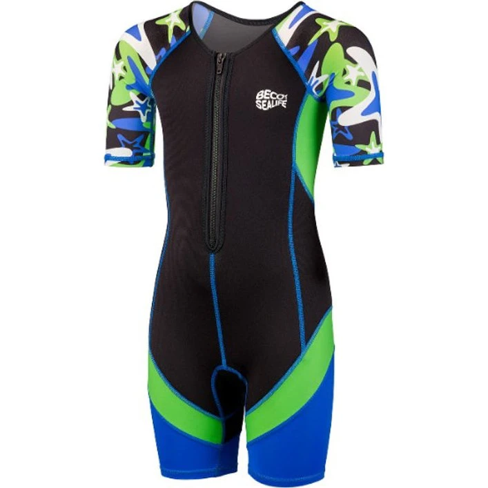 Beco Sealife Shorty Neoprendragt til børn, Blå/Grøn, 152