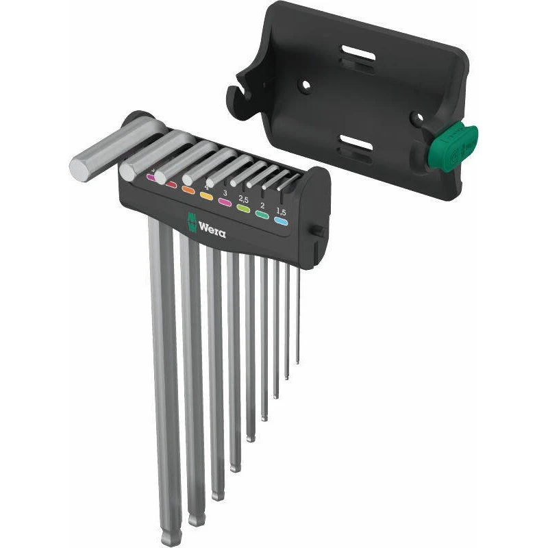 Wera 9509 Hex-Plus L-nøglesæt, krombelagt, 9 dele