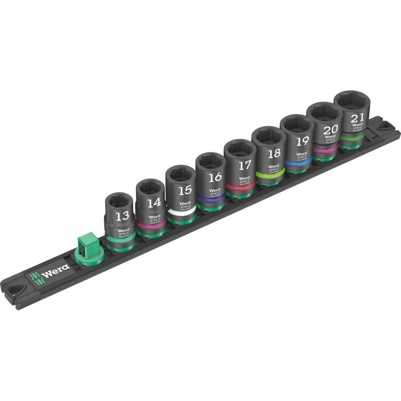 Wera Werk Socket Rail C Impaktor - 9 dele topnøglesæt