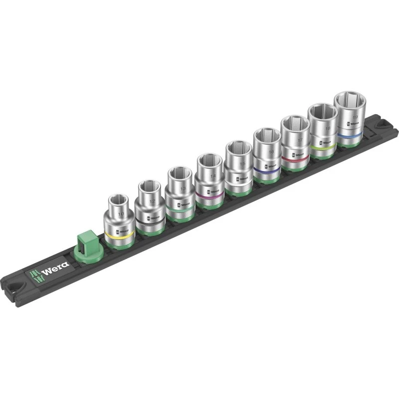 Wera Werk Socket Rail C 4 - Magnetisk topnøglesæt, 9 dele, 1/2"