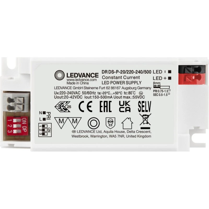LEDVANCE LED-driver DIP-switch 20 W 500 mA 220–240 V IP20