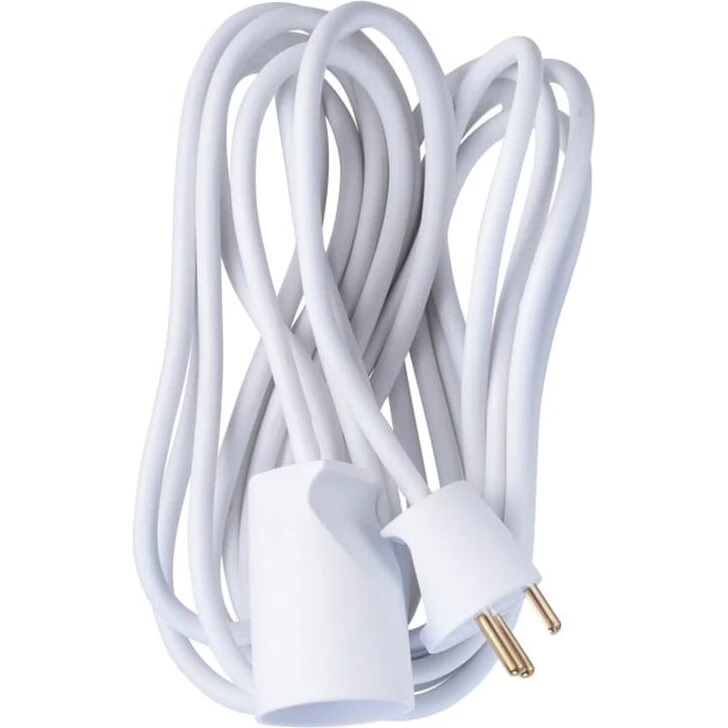 E-Line forlængerledning med jord 5 m, hvid, 3x1,0 mm²