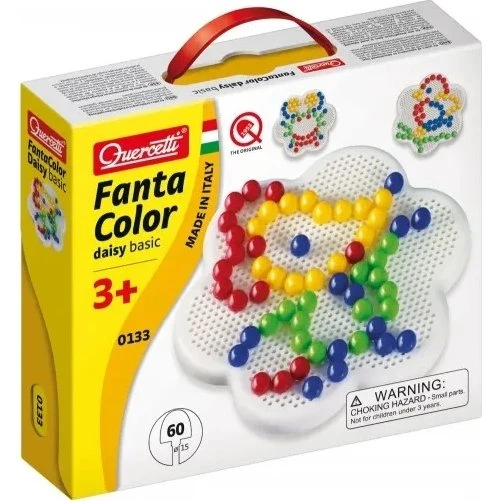 Quercetti FantaColor Daisy Basic 15 mm – 60 farvede stifter