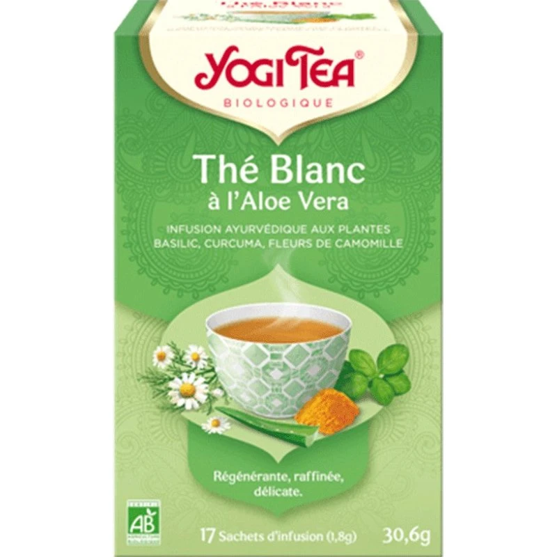 Yogi Tea Økologisk hvid te med aloe vera, 17 poser