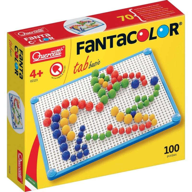 Quercetti FantaColor Tab Basic stiftmosaik, 100 dele
