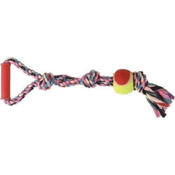 Trixie Kraftigt knudetov med tennisbold i 100% bomuld, 50 cm
